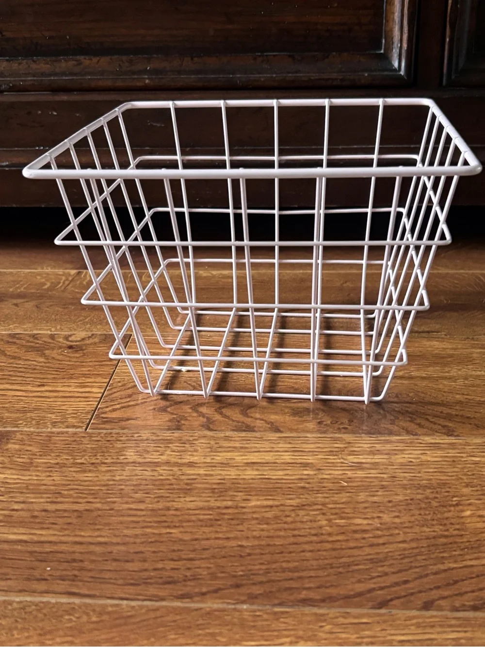 Minimalist Pink Wire Storage Crate